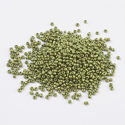 Abalorios de la semilla de cristal, colores teñidos, redondo, oliva, tamaño: aproximamente 2 mm de diámetro, agujero: 1 mm