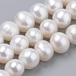 Fili di perle di perle d'acqua dolce coltivate naturali, patata, colore conchiglia, 5~6x6~7mm, Foro: 0.5 mm, circa 32pcs/filo, 7.75 pollice (19.7 cm)