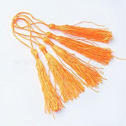 Décorations de gland en polyester, décorations pendantes, orange, 130x6mm, gland: 70~90mm