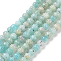 Natürlichen Amazonit runde Perlen Stränge, 4~4.5 mm, Bohrung: 0.8 mm, ca. 91 Stk. / Strang, 15.39~15.51'' (39.1~39.4 cm)