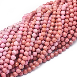 Perline Rhodonite naturale fili, tondo, 10mm, Foro: 1 mm, circa 41pcs/filo, 15.75 pollice (40 cm)