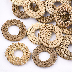 Плетеные кольца из тростника / ротанга ручной работы, для изготовления соломенных сережек и ожерелий, кольцо, деревесиные, 28~34x4~5 мм, внутренний диаметр: 8~15 мм