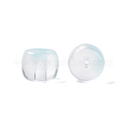 Abalorios de vidrio transparentes, barril, luz azul cielo, 7.5x6mm, agujero: 1.5 mm