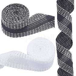 Gorgecraft 6 rollos de cinta de poliéster de 2 colores, piso, tela pegatinas, color mezclado, 1 pulgada (24 mm), 2 m / rollo, 3 rollo / color