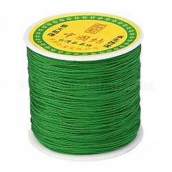 Filo di nylon intrecciato, cordoncino cinese per annodare cordoncino per bordare gioielli, verde, 0.8mm, circa 100iarde/rotolo
