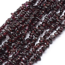 Natural Garnet Beads Strands, Chip, 3~5mm, Hole: 0.6mm, about 33 inch(84cm)