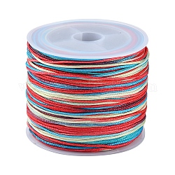 Hilo de nylon, cordón de anudar chino teñido en segmento, Hilo de nailon para hacer joyas con cuentas., medio turquesa, 0.8mm, alrededor de 54.68 yarda (50 m) / rollo