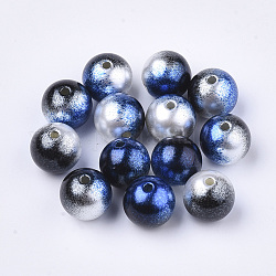 Perles en plastique imitation perles arc-en-abs, perles de sirène gradient, ronde, bleu minuit, 5x4.5mm, trou: 1.4 mm, environ 9000 pcs / 500 g