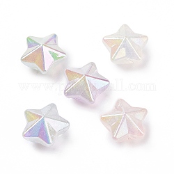 UV Plating Luminous Transparent Acrylic Beads, Glow in The Dark, Star, Mixed Color, 21x22x14.5mm, Hole: 3.8mm