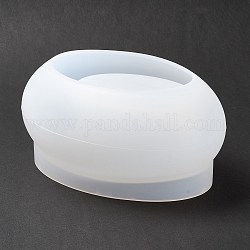 Овальный держатель для горшков силиконовые Молды, для уф-смолы, изготовление изделий из эпоксидной смолы, белые, 144x105x69 мм, внутренний диаметр: 100x70 мм