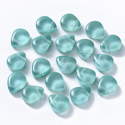 Cottura perle di vetro dipinte, perline forate, giada imitato, lacrima, verde mare chiaro, 12.5x10.5x5.5mm, Foro: 0.9 mm