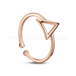 Tinysand 925 кольцо на палец из стерлингового серебра, манжеты кольца, открытые кольца, треугольные, розовое золото , размер США 7 1/4 (17.5 мм)
