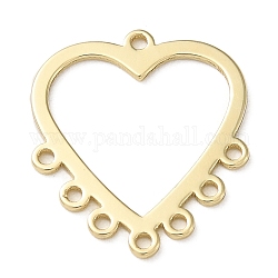 Kronleuchter aus Messing Komponente Verbinder, Steckverbinder, golden, Herz, 17x15x1 mm, Bohrung: 1 mm