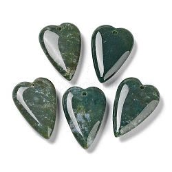 Naturali indian agata pendenti, amiamo i ciondoli del cuore, 38.5~39.5x25~25.5x9mm, Foro: 1.8 mm