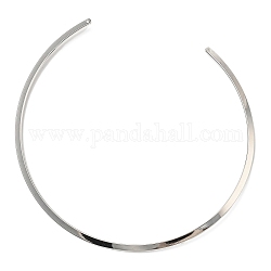 Изготовление ожерелья из железных звеньев, минимализм жесткое колье, подходит для разъема-шарма, платина, 0.4 см, отверстие : 1.5 мм, внутренний диаметр: 5 дюйм (12.7 см)