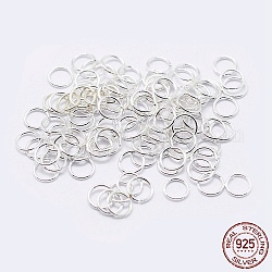 925 Sterling Silver Open Jump Rings, Round Rings, Silver, 19 Gauge, 5x0.9mm, Inner Diameter: 3mm, about 119pcs/10g