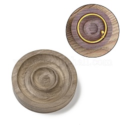 Деревянный браслет из орехового дерева, браслет, кольцо, держатель для дисплея, лоток, плоско-круглые, кофе, 95x20 мм, канавка браслета: 41~77 мм, кольцевой поднос
