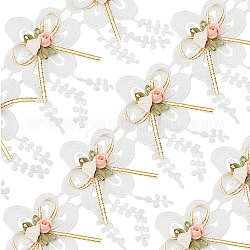 Gorgecraft 1 ярд 3d бахрома с цветочной кисточкой и кружевной отделкой шириной 10 см, белая окантовка, тканевая лента, вышитая роза, цветочная аппликация для шитья своими руками, свадебное платье, принадлежности для украшения одежды