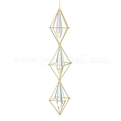 Pochette en laiton, verre transparent, grand cône, pendule, décorations suspendues, pour la décoration intérieure, or, 330mm