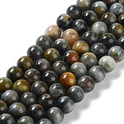 Fili di perle di occhio di falco naturale, pietra occhio d'aquila, tondo, 8mm, Foro: 1 mm, circa 50pcs/filo, 15.7 pollice (40 cm)
