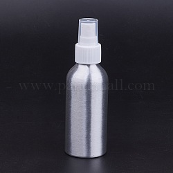 Bottiglie di alluminio riutilizzabili, spruzzatore del salone del parrucchiere, bottiglia di acqua nebulizzata, platino, bianco, 14.4x4.5 cm, Capacità: 120 ml