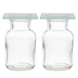 Olycraftガラス瓶  ガラス顕微鏡スライド付き  ラボ用品用  透明  4.5x7.6cm  容量：60ミリリットル  4セット /箱