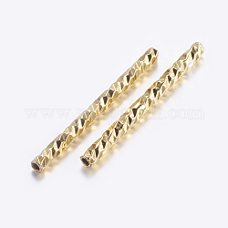 Perles tubulaires en laiton, Tube, facette, or, 19.5x1.5mm, Trou: 0.5mm