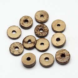 Gefärbt Donut Kokosperlen, Zitronen-Chiffon, 12x2~4 mm, Bohrung: 3 mm, ca. 1136 Stk. / 500 g