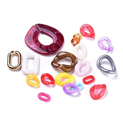 Акриловые связей кольца, разъемы для быстрой связи, разнообразные, разноцветные, 13.5~50.5x9~45.5x3~7 мм, отверстие : 7.5~23x4~16 мм