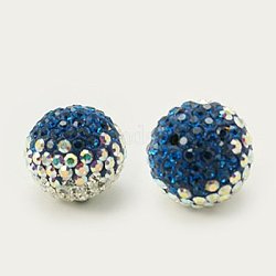 Austrian Crystal Beads, Pave Ball Beads, with Polymer Clay inside, Round, 243_Capri Blue, 10mm, Hole: 1mm