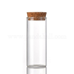 コラムガラス瓶ガラス瓶  木製のコルクと  ウィッシングボトル  ビーズの容器  透明  3.7x7cm  容量：50ml（1.69fl.oz）