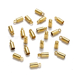 Messing Endkappen für Kord, Nickelfrei, golden, 9x3.5 mm, Bohrung: 1.5 mm, 3 mm Innen Durchmesser