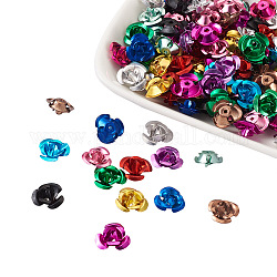 Fashewelry 650 pcs 13 couleurs cabochons en aluminium, accessoires nail art de décoration, pour bricolage accessoires de décoration de téléphone portable, fleur, couleur mixte, 12x12mm, 50 pcs / couleur