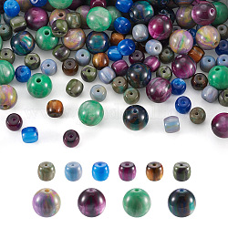 Craftdady 250Pcs 10 Styles Resin Beads, Imitation Gemstone, Barrel, Mixed Color, 8~12x7~11.5mm, Hole: 1~3mm, 25pcs/style