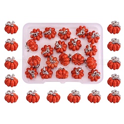 30 Pieces Pumpkin Charms Pendants Thanksgiving Pumpkin Charms Alloy Enamel Charm for Jewelry Necklace Bracelet Earring Making Crafts, Orange, 10x12mm, Hole: 1.5mm