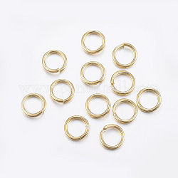 304 Stainless Steel Open Jump Rings, Real 24K Gold Plated, 15 Gauge, 10x1.5mm, Inner Diameter: 7mm