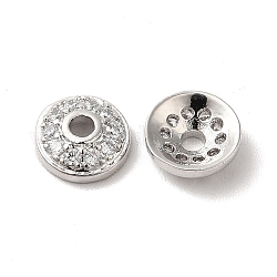 Micro cuivres ouvrent zircone cubique talon cône, apetalous, platine, 6.5x2.5mm, Trou: 1.6mm