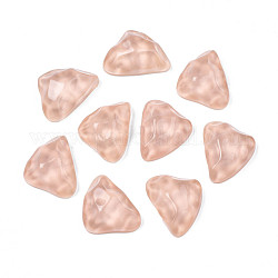 Transparent Resin Cabochons, with Bumpy Top, Water Ripple, Triangle, Sandy Brown, 17.5x23.5~24x8.5mm
