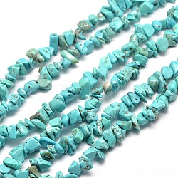 Puce turquoise synthétique chapelets de perles, teinte, 5~8x5~8mm, Trou: 1mm, environ 31.5 pouce