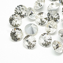 Cabujones de cristal con rhinestone, estilo crepitar, espalda plateada, facetados, diamante, cristal, 12x7mm
