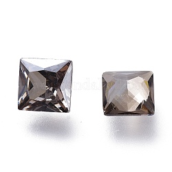 Zirconia cúbica espalda cabujones, cuadrados facetas del, satén de cristal, 5x5x3mm