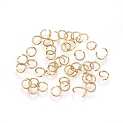 304 Edelstahl offenen Ringe springen, echtes 18k vergoldet, 24 Gauge, 4x0.5 mm, Innendurchmesser: 3 mm, ca. 1000 Stk. / Beutel