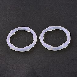 Transparentem Acryl Verknüpfung Ringe, mit Glitzerpulver, unregelmäßiger runder Ring, klar ab, 56.5x8 mm, Innendurchmesser: 44 mm, ca. 74 Stk. / 500 g
