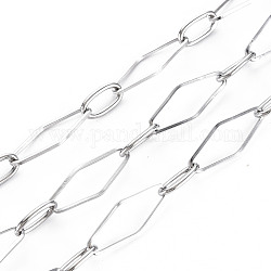 304 Stainless Steel Cross Chains, Soldered, with Spool, Stainless Steel Color, 19.7x7x1mm, about 82.02 Feet(25m)/Roll