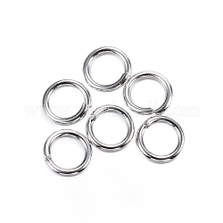 304 Edelstahl Ringe springen, offene Ringe springen, Edelstahl Farbe, 4.5x0.8 mm, 20 Gauge, Innendurchmesser: 2.9 mm