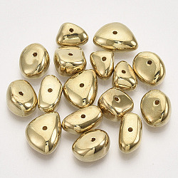 Abalorios de plástico CCB, formas mixtas, dorado, 10~14.5x7~11x5~7mm, agujero: 1.2 mm, aproximamente 52 unidades / 20 g