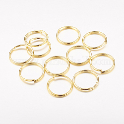 Iron Jump Rings, Open Jump Rings, Cadmium Free & Lead Free, Golden, 14x1.2mm, Inner Diameter: 11.6mm, about 2700pcs/1000g