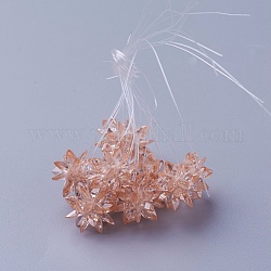 Glass Woven Beads, Flower/Sparkler, Made of Horse Eye Charms, PeachPuff, 13mm