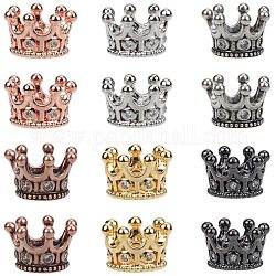 Nbeads 12 pcs perles de couronne, breloques de la couronne perles d'espacement roi des perles de la couronne pour la fabrication de bijoux de bracelet de bricolage