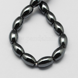 Non magnetici perle ematite sintetico fili, grado a, ovale, nero, 9x6x6mm, Foro: 1 mm, circa 43pcs/filo, 15.5 pollice